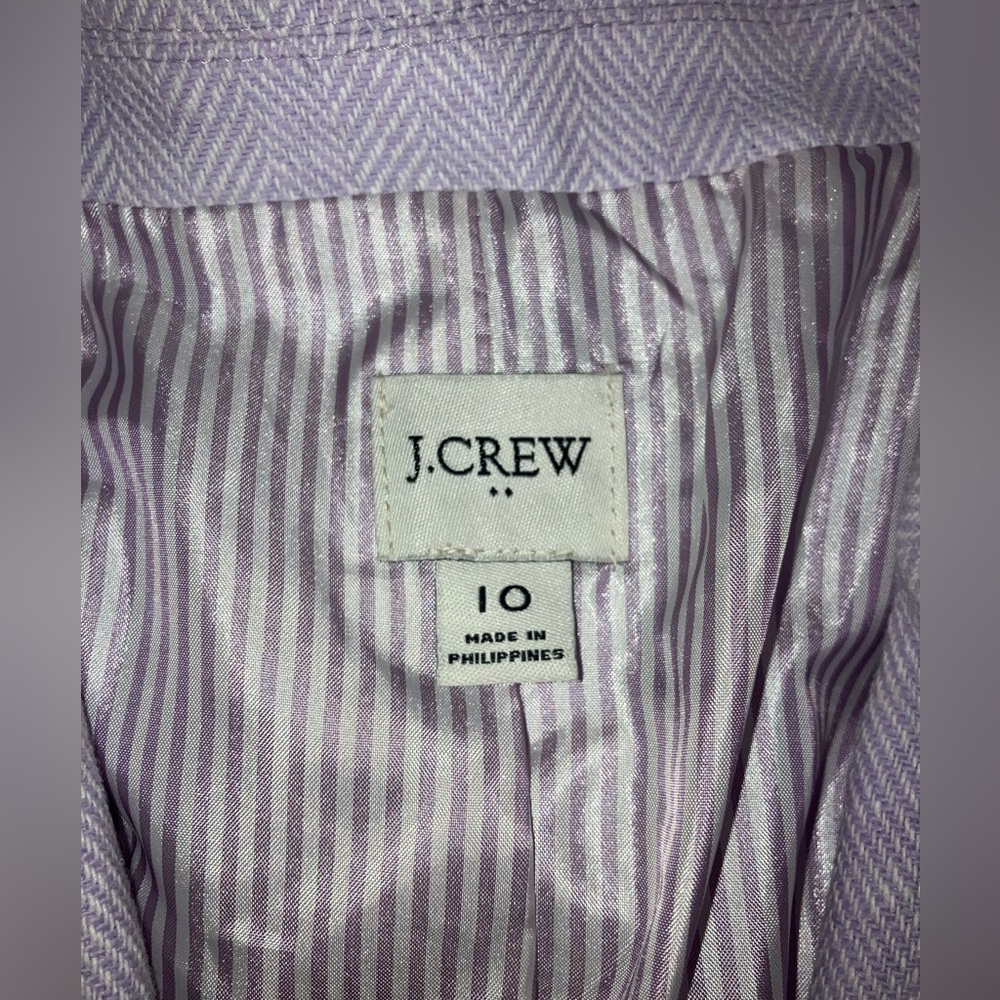 J.CREW Lilac linen cotton blazer jacket size 10 NWOT Sp 25 herringbone Easter - Picture 7 of 11